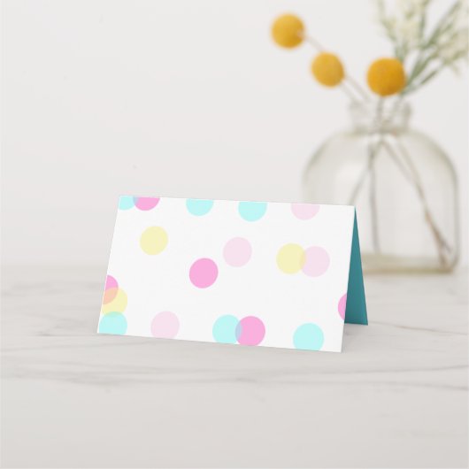 Carte De Placement Pastel Confetti - bleu rose jaune (Dos)