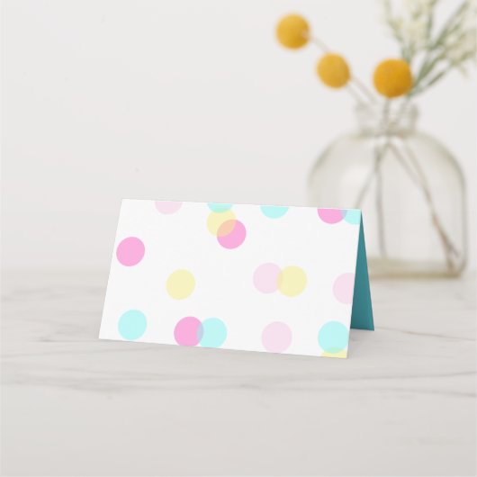 Carte De Placement Pastel Confetti - bleu rose jaune (Devant)