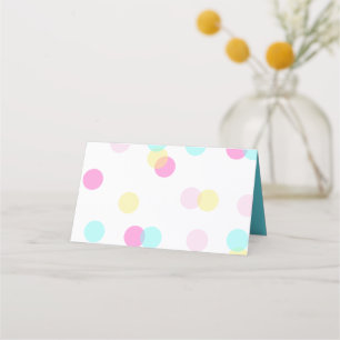 Carte De Placement Pastel Confetti - Bleu rose jaune