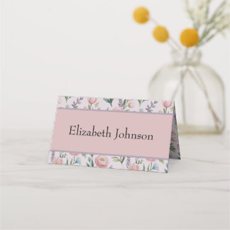 Carte De Placement Pastel Doux personnalisé Roses Floraux & Tulipes