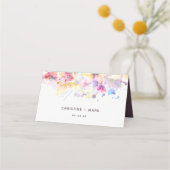 Carte De Placement Pastel Watercolor Floral Place Card (Dos)