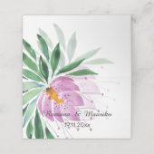 Carte De Placement Pays Romantique Violet Lotus Aquarelle Art (Extérieur déplié)