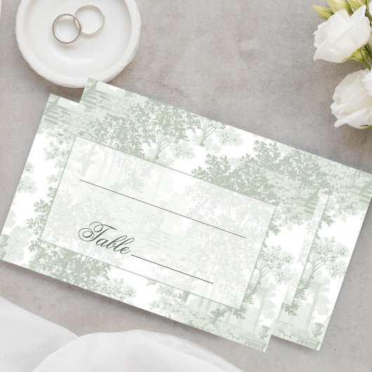 Carte De Placement Paysage Classique Vert Sauge Toile Mariage