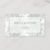 Carte De Placement Paysage Classique Vert Sauge Toile Mariage (Dos)