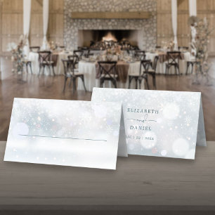 Carte De Placement Paysage hivernal merveilleux mariage plié sous la