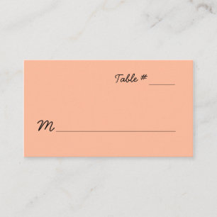 Carte De Placement Peach Escort Place Card