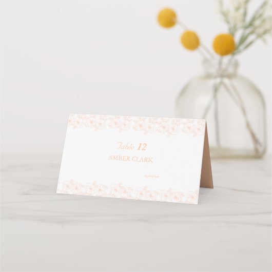 Carte De Placement Peach Fuzz Minimaliste Motif de couleurs tendance (Dos)