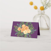 Carte De Placement Peach Plum Purple Peony & Rose Floral Mariage (Dos)