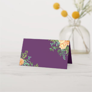 Carte De Placement Peach Plum Purple Peony & Rose Floral Mariage
