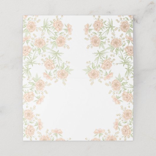 Carte De Placement Peach Rose Wedding (Extérieur déplié)