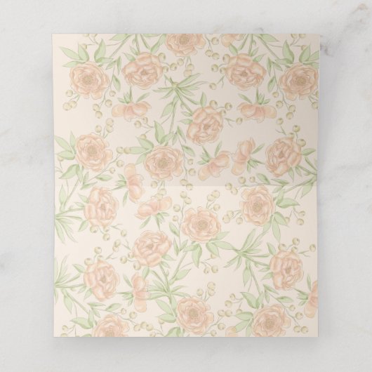 Carte De Placement Peach Rose Wedding (Intérieur déplié)
