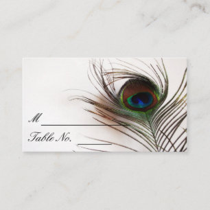 Carte De Placement Peacock Feather Glamor Mariage Place Card