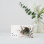 Carte De Placement Peacock Feather Glamor Mariage Place Card (Debout devant)