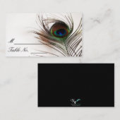 Carte De Placement Peacock Feather Glamor Mariage Place Card (Devant / Derrière)