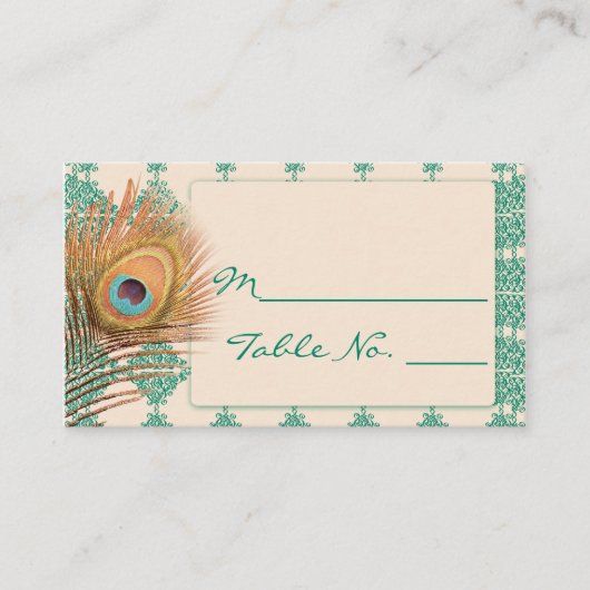 Carte De Placement Peacock Feed sur Carrelage marocain Turquoise Cart (Devant)