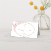 Carte De Placement Pearl Pink Boho Première communion sainte Numéro d (Dos)