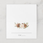 Carte De Placement Pêche à la rouille florale Verdure Mariage élégant (Extérieur déplié)