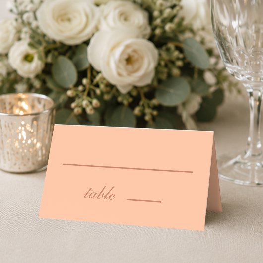Carte De Placement Pêche Mariage Brun Simple Écriture Moderne Couleur