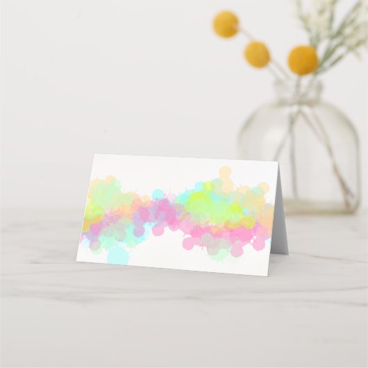 Carte De Placement Peinture colorée à l'aquarelle (Devant)