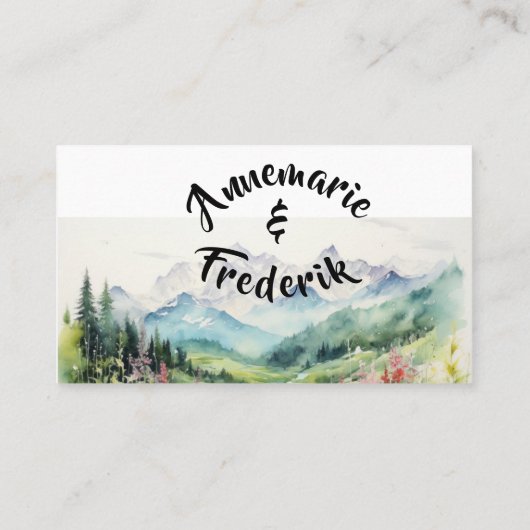 Carte De Placement Peinture fleur sauvage et peinture à l'eau de mont (Dos)