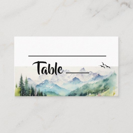 Carte De Placement Peinture fleur sauvage et peinture à l'eau de mont (Devant)