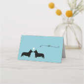 Carte De Placement Pembroke Welsh Corgi Chien Silhouettes Mariage (Devant)