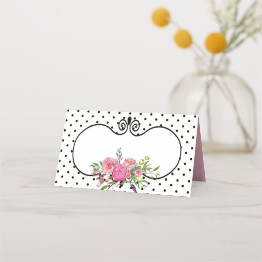 Carte De Placement Peonies et Mariage Pois Plié Carte Place (Devant)
