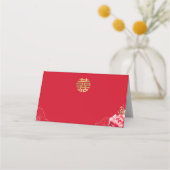 Carte De Placement Peonies Mariages de Chine rouge double bonheur (Dos)