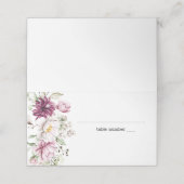 Carte De Placement Peonies rose Bourgogne Floral Mariage Carte Place (Extérieur déplié)