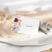 Carte De Placement Peonies rose Bourgogne Floral Mariage Carte Place