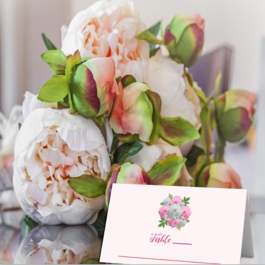 Carte De Placement Peony Bouquet Mariage
