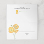 Carte De Placement Pépites d'eau orange Mariage de fleurs d'été (Extérieur déplié)