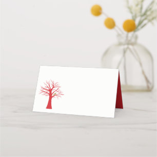 Carte De Placement Perdrix d'or dans un arbre rouge Noël