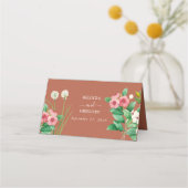 Carte De Placement Périwinkle Burnt Orange Terracotta Mariage (Dos)