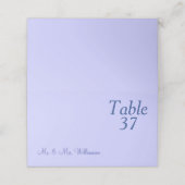 Carte De Placement Périwinkle Wedding RSVP Numéro de table (Extérieur déplié)