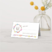 Carte De Placement Perles de plume Boho mariage (Devant)