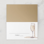 Carte De Placement Perles Élégantes et Carton de Table Plié Prosecco (Extérieur déplié)