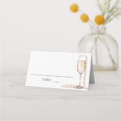 Carte De Placement Perles Élégantes et Carton de Table Plié Prosecco (Devant)