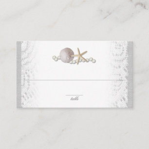 Carte De Placement Perles et dentelle de poisson Starfish et de sable