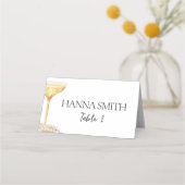 Carte De Placement Perles et Prosecco Nom de table pour la fête de ma (Devant)