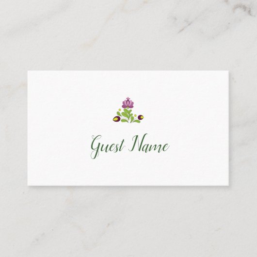 Carte De Placement Personalized Folk Floral Wedding Place Card (Devant)