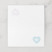 Carte De Placement Personnalisé bleu topaz coeur place invité (Extérieur déplié)