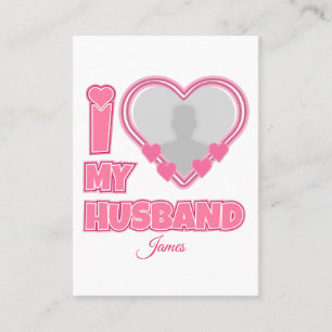 Carte De Placement Personnalisé I Love My Husband - Ajouter Photo & N