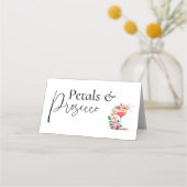 Carte De Placement Pétales Prosecco Floral Brunch de Fiançailles (Dos)