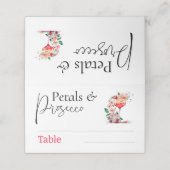 Carte De Placement Pétales Prosecco Floral Réception de Mariage Brunc (Extérieur déplié)