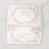 Carte De Placement Petals and Prosecco Bridal Shower Place Card (Extérieur déplié)