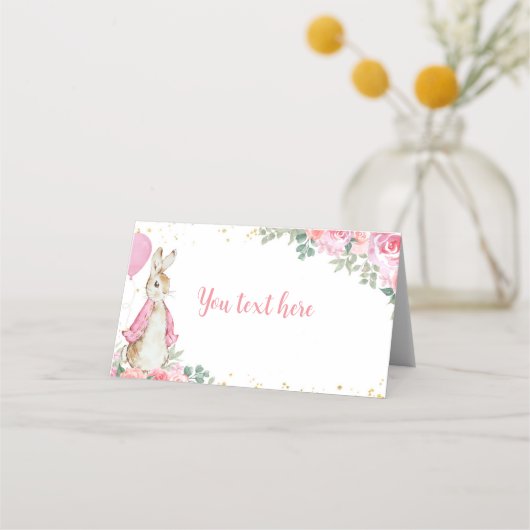 Carte De Placement Peter Rabbit Pink Carte Place Anniversaire (Dos)