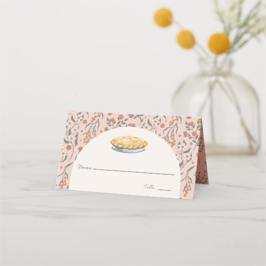 Carte De Placement Petite Cutie Pie Rose Floral Fille Baby shower (Devant)