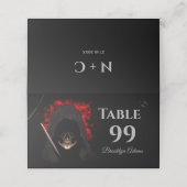 Carte De Placement Peur Rouge sombre moody gothique crâne Halloween (Extérieur déplié)