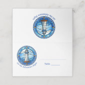 Carte De Placement Phare Nautique Océan Mariage de bord de mer (Extérieur déplié)